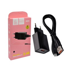 ADAPTADOR DE CARREGADOR DENMEN DC01L 2.4A COM CABO LIGHTNING PRETO ADAPTADOR DE CARREGADOR DENMEN DC01L 2.4A COM CABO LIGHTNING PRETO
